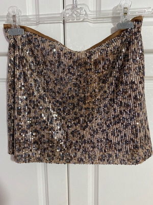Leopard sequin skirt Zara like new, multicolor, size S