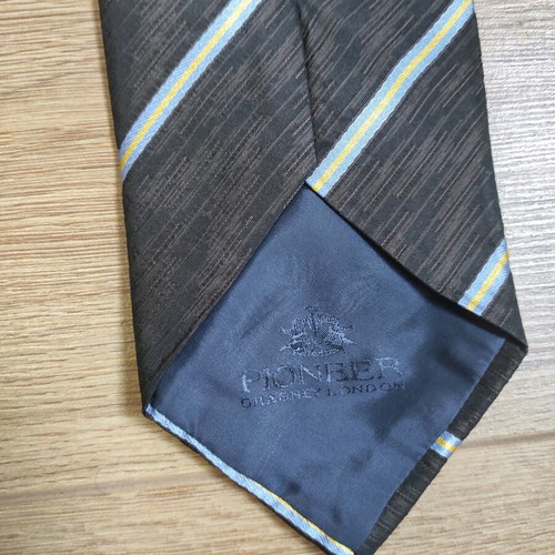 Pioneer tie 100% silk like new, gray and turquoise