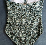 S.Oliver one-piece swimsuit in green leopard print like new