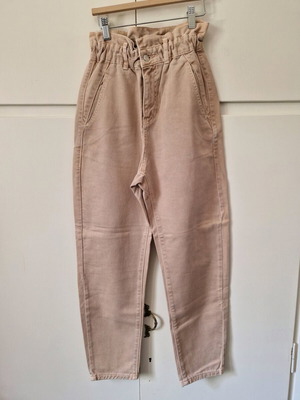Zara high-waist pants pink pastel new XXS/XS