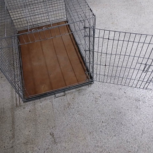 Dog crate like new, metal foldable with sheet base