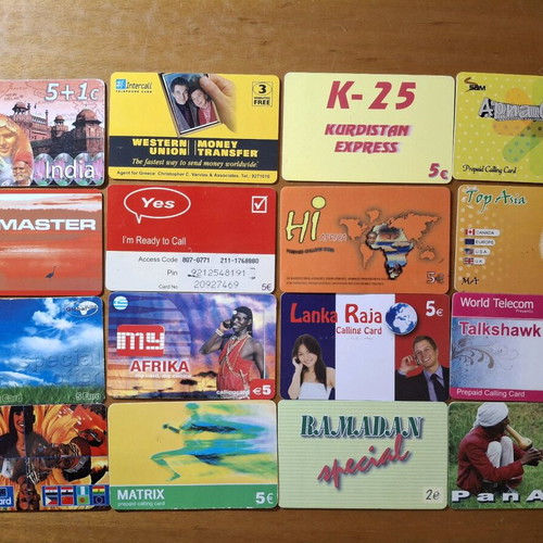 Phone cards used, collection of 143 different Greek cards