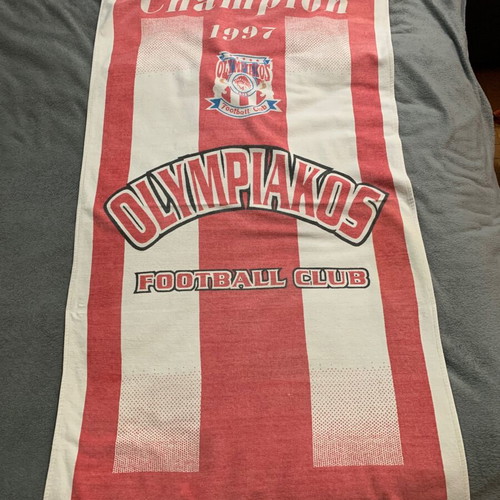 Olympiakos 1997 towel used, authentic, clean 1.40x72 cm