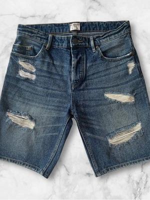 Pull & Bear Dark Blue Denim Shorts Size M Like New