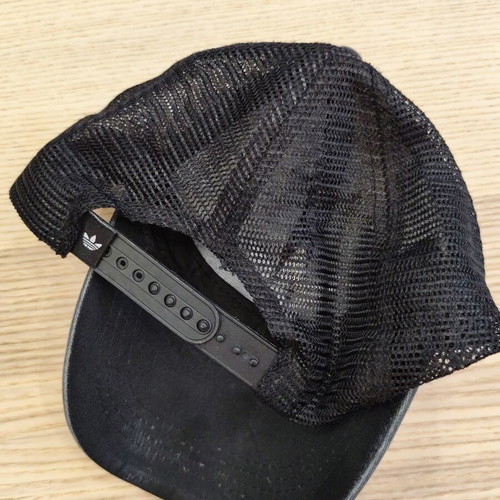 Adidas Originals black trucker cap with white trefoil logo