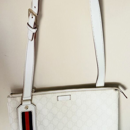 Gucci Capri Large Leather Bowler Bag used, white shoulder