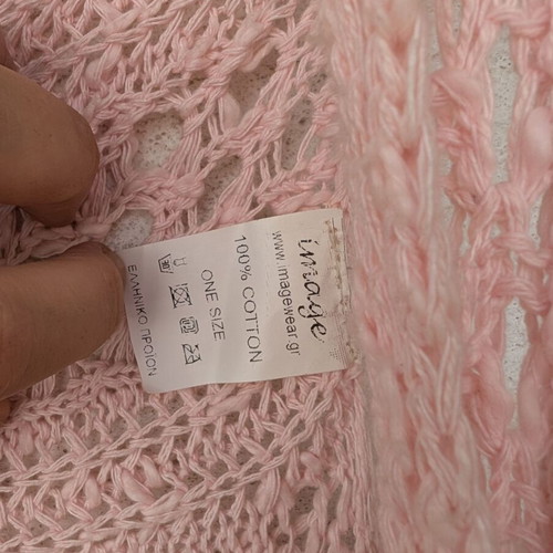 Long sleeveless cardigan light knit with fringes like new, pink, One Size