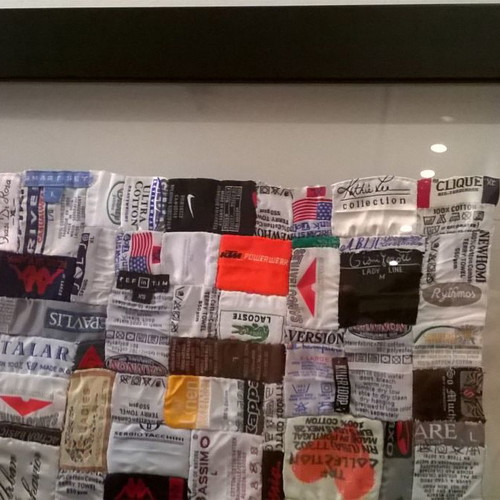 Painting with clothing labels handmade new