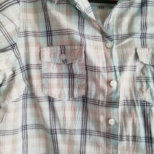 Janina checked short-sleeve shirt used, size EU46