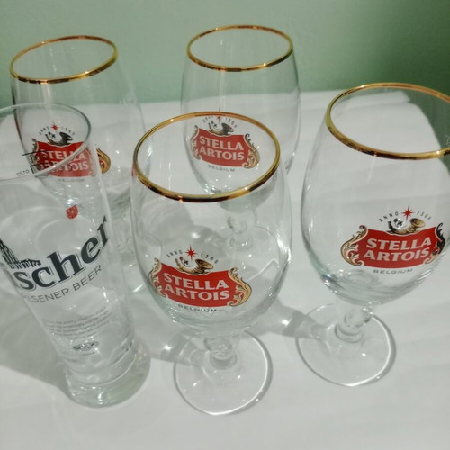 Promotional drink glasses used, assorted set