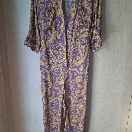 New Age women's jumpsuit like new, purple and yellow
