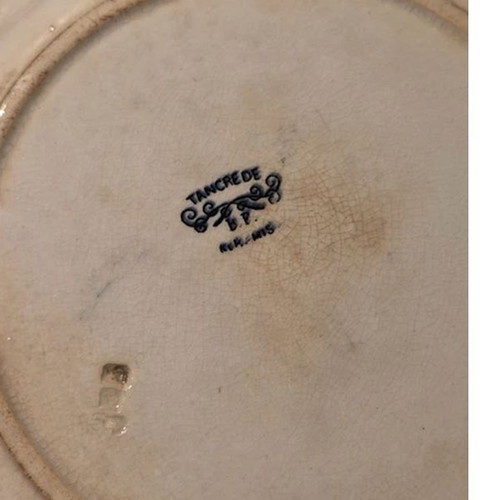 Boch Frères Keramis Tancrède plates set of 2, antique c. 1880