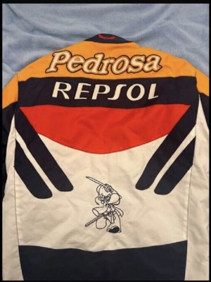Repsol set with Daring Racewear Honda Pedrosa jacket L and XXL college jacket, new