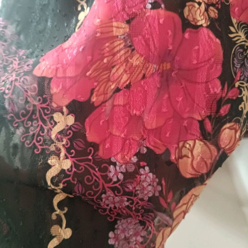 Vassia Kostara shirt used, size S, black floral