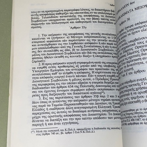 Νόμος 2190/1920 περί ανωνύμων εταιρειών σπάνια έκδοση 1988 σαν καινούργιο