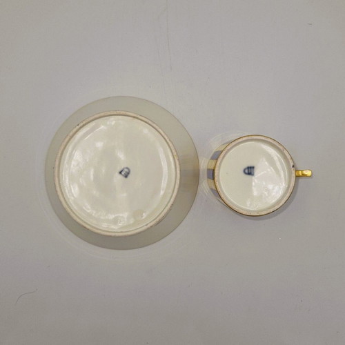 Imperial Vienna Sorgenthal Espresso Cup and Saucer like new (1790-1810)