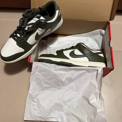 Nike Dunk Low Dark Green Khaki Sneakers Size 47.5 New