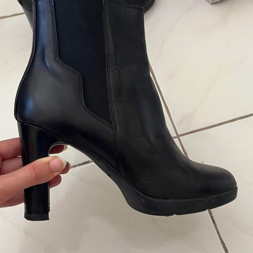 Geox Anatomic Black Leather Ankle Boots Like New Size 39