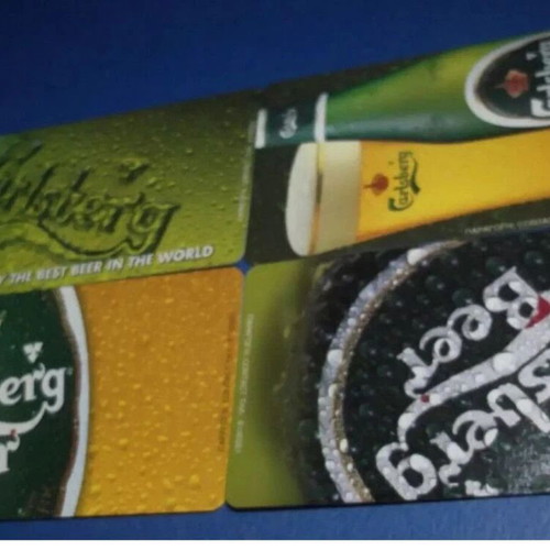 Dummy phone cards set of 4 with Carlsberg beer theme, new