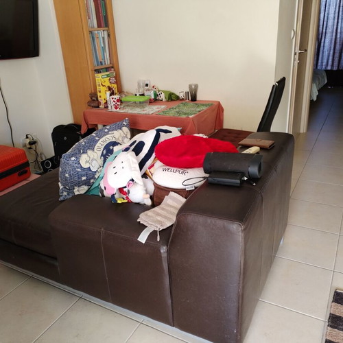 Leather sofa used, genuine leather, 1.60x1.10 m
