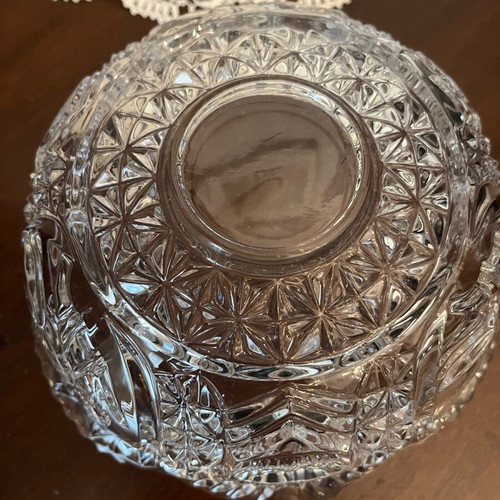 Crystal Bowl with Embossed Birds like new