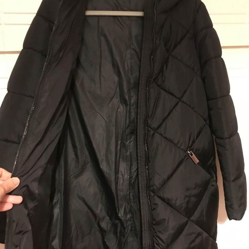Biancoghiaccio black long puffer coat used, M fit
