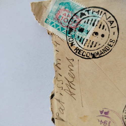 Envelopes with stamps and postmarks from the 1940s used, set of 2