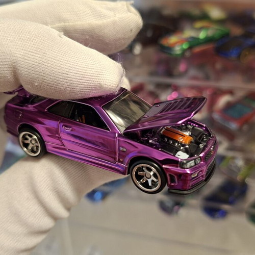 Alloy Car Model Nissan Skyline GT-R R34 Purple like new