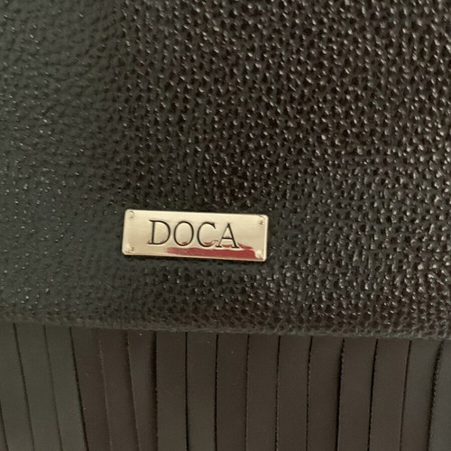 Doca black shoulder bag like new with fringes