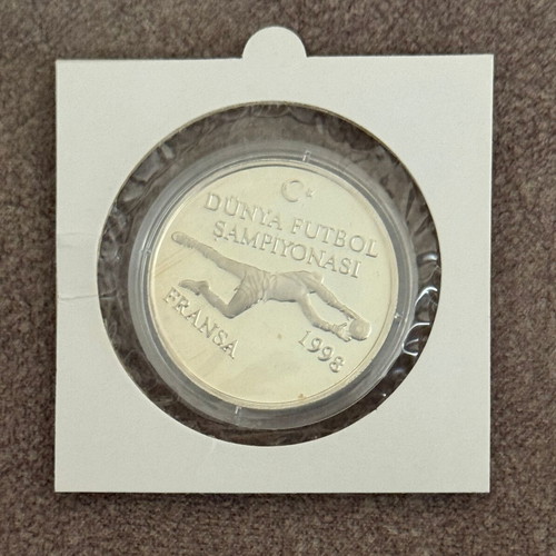 Turkey 1996 750000 Lira FIFA World Cup 1998 France silver Proof coin new