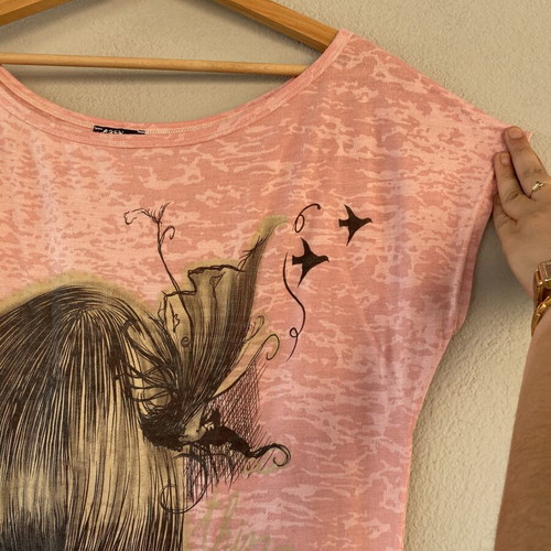 Easy Wear pink t-shirt like new, woman design, M/L