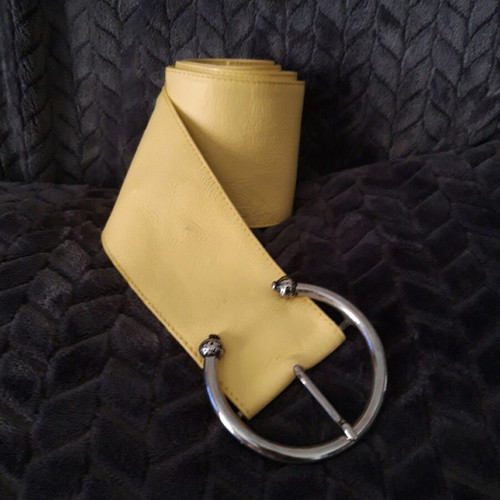 Women's belt new, yellow, genuine Napa leather, size 107 cm