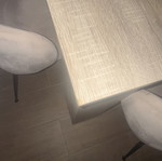 Dining table used, very sturdy, marble bought, without chairs