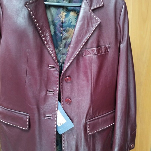 Italian leather jacket used, genuine leather, size 44