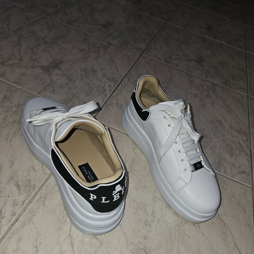 Philipp Plein Leather Low-Top Sneakers Megastar, size 43, white