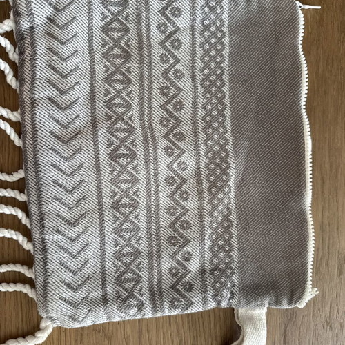 Nef Nef beach bag with decorative patterns, gray