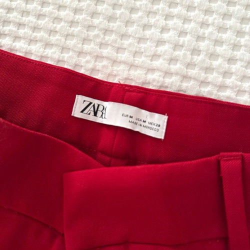 Zara fabric pants red size Medium like new