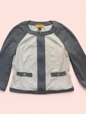 St John Blazer яке с цип, цвят сив и бежов, размер 10, употребявано