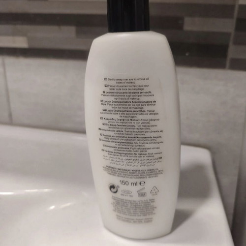 Eye makeup remover lotion lightly used
