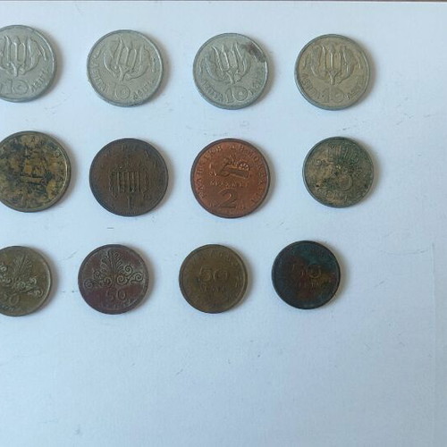 Old coins used, pack of 55 from various countries