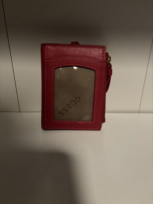 Guess women's wallet with keychain, burgundy quilted design
