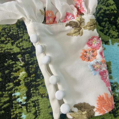 Vintage floral dress with sequins, like new, size S