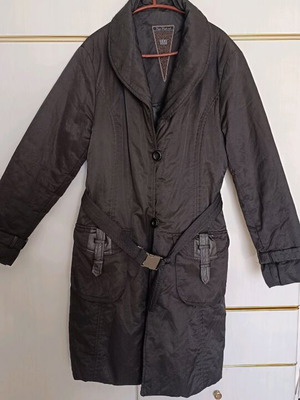 Waterproof coat jacket with leather details like new, size XXL