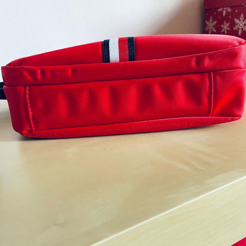 Tommy Hilfiger crossbody bag, red with blue leather strap