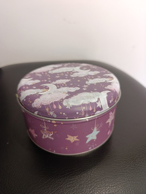 Metal storage box 13cm diameter, 7cm height