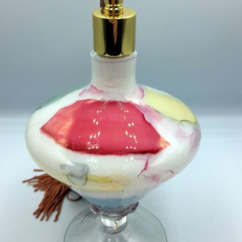 Vintage glass perfume bottle with new atomizer