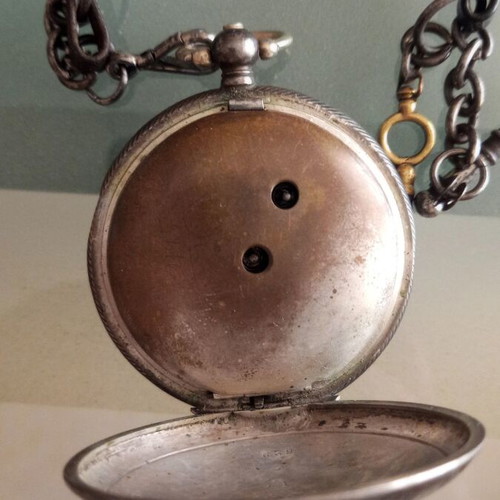 Louis Perret Les Brenets pocket watch used, silver, Ottoman era