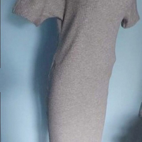 Ριπςέν φόρεμα H&M με πέφτουσα μανίκι σαν καινούργιο, one size, γκρι