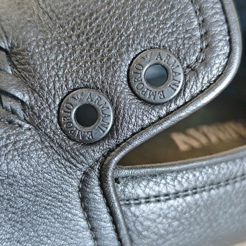 Emporio Armani leather loafers used, size 44.5, black