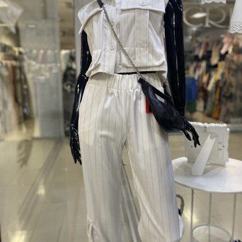 Negative Wear set like new, size S, beige oversize vest and loose pants